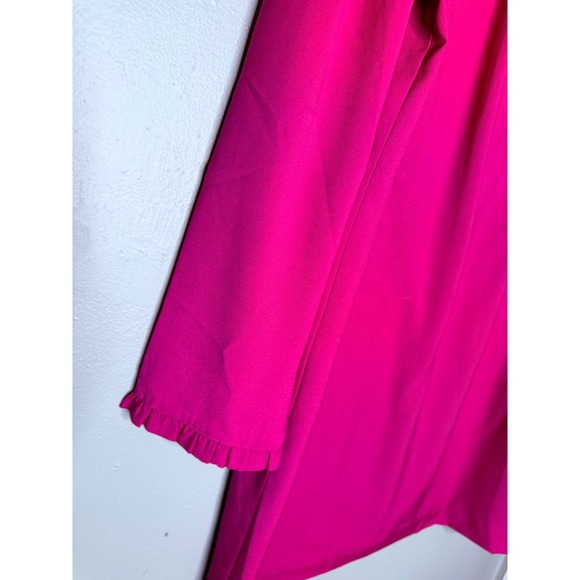 J.crew fushia pink ruffle neck long sleeve mini dress - Picture 6 of 11